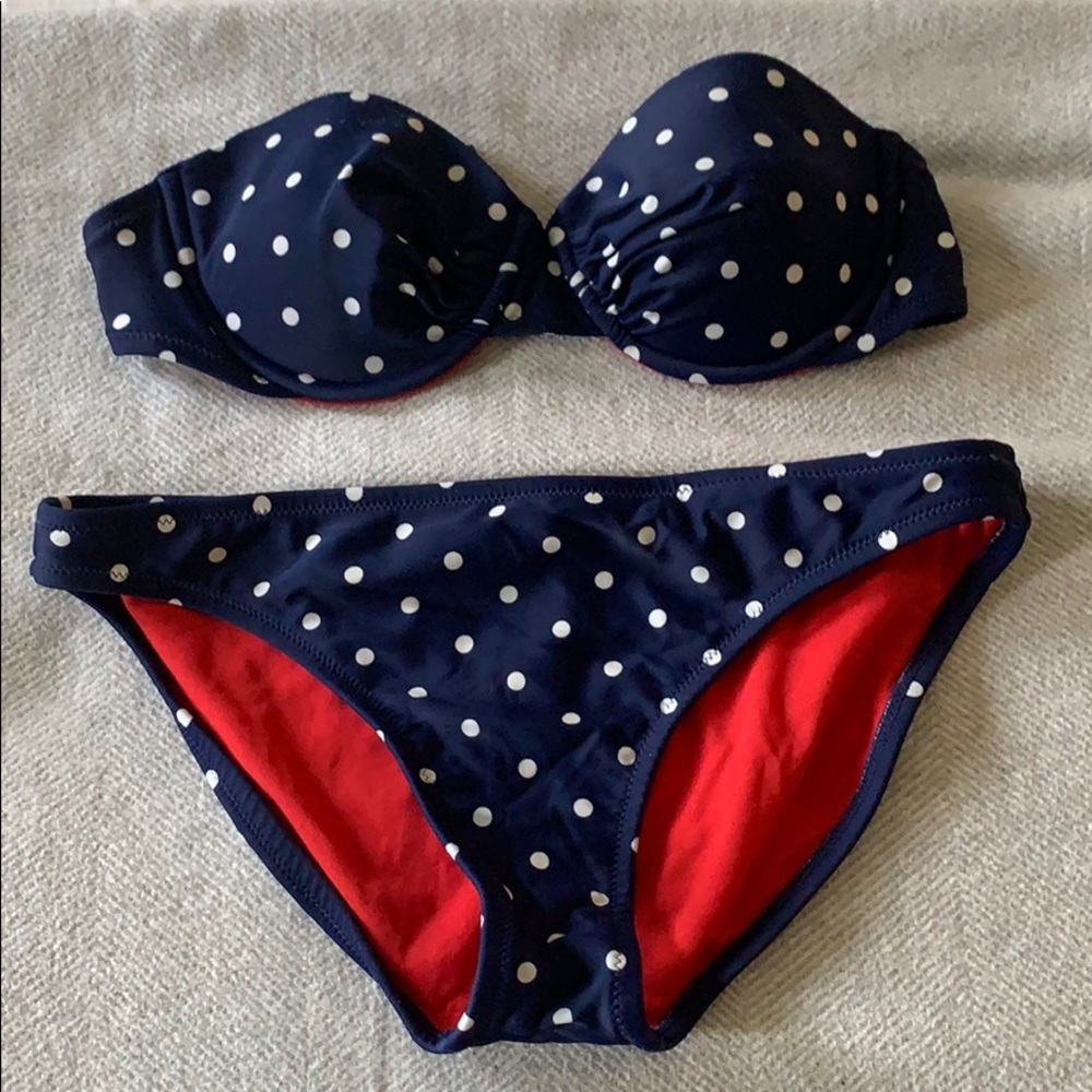 Navy/White Polka Dot Bikini Swimwear -Size: Medium